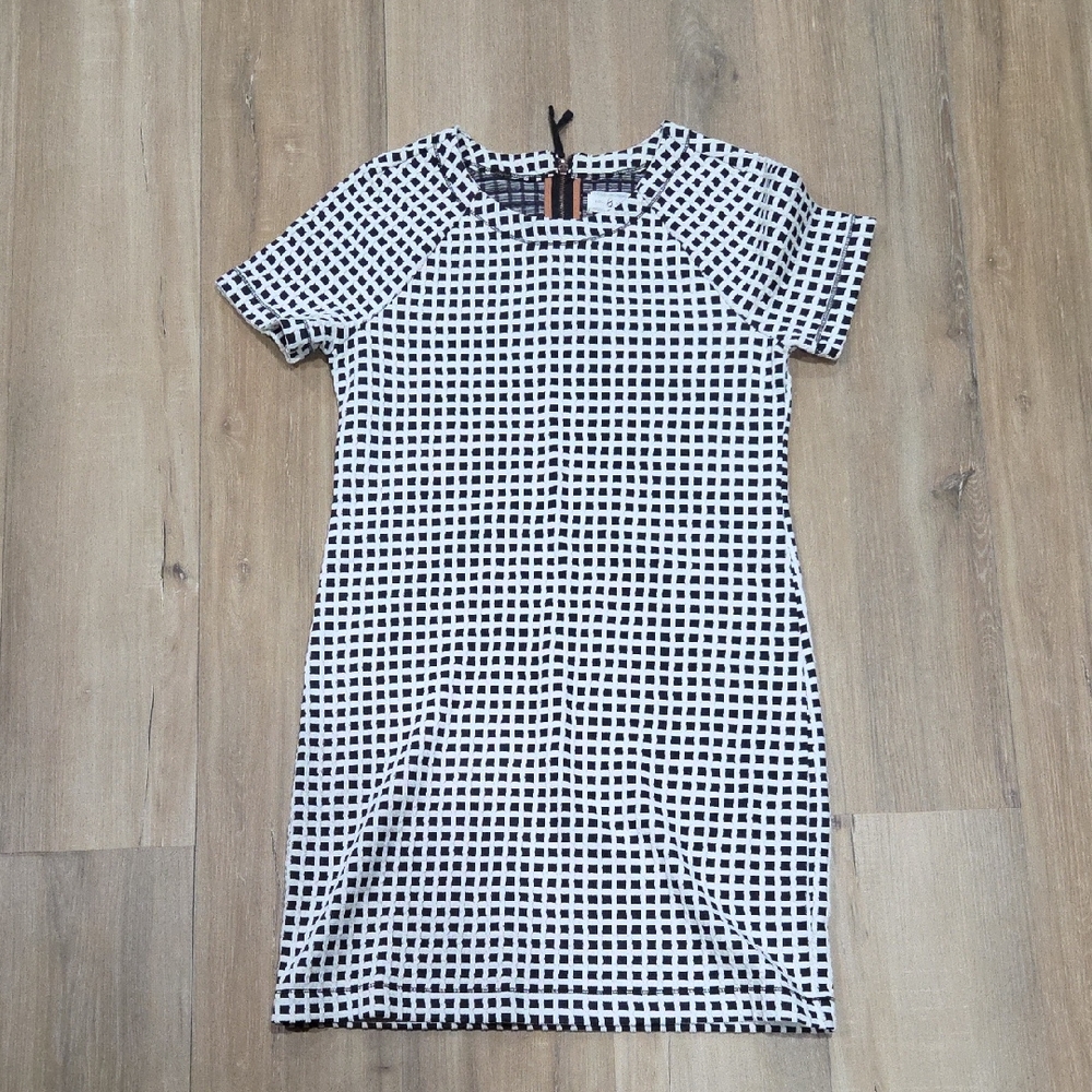 Lou & Grey Gray and White Checkered Mini Dress